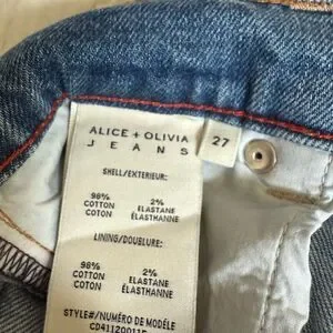 Jean Alice + Olivia WEEZY Taille 27 Bleu, Coupe Wide-leg, Embelli, Neuf Avec étiquettes